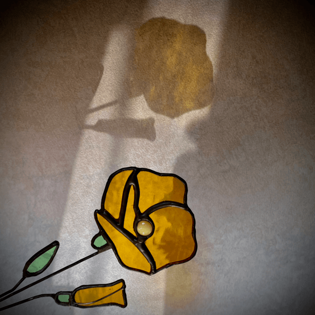 California Poppy Stained Glass Flower