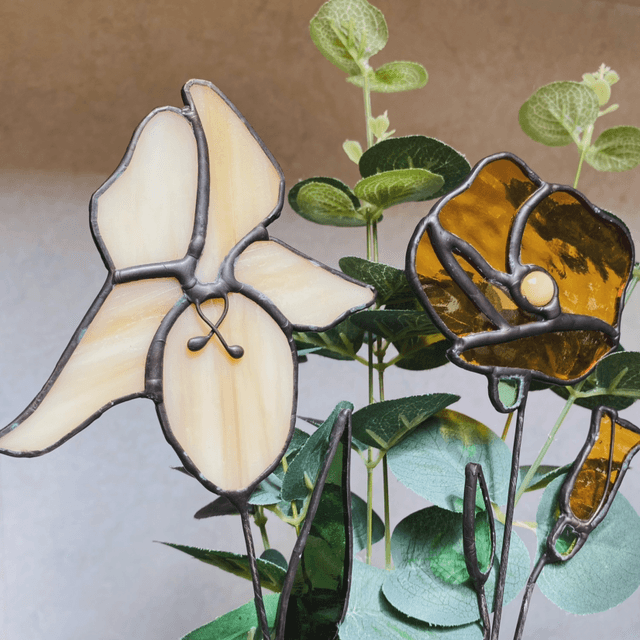 California Poppy Stained Glass Flower